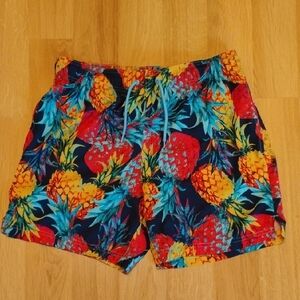 George Vibrant Pineapple Print Swim Trunks